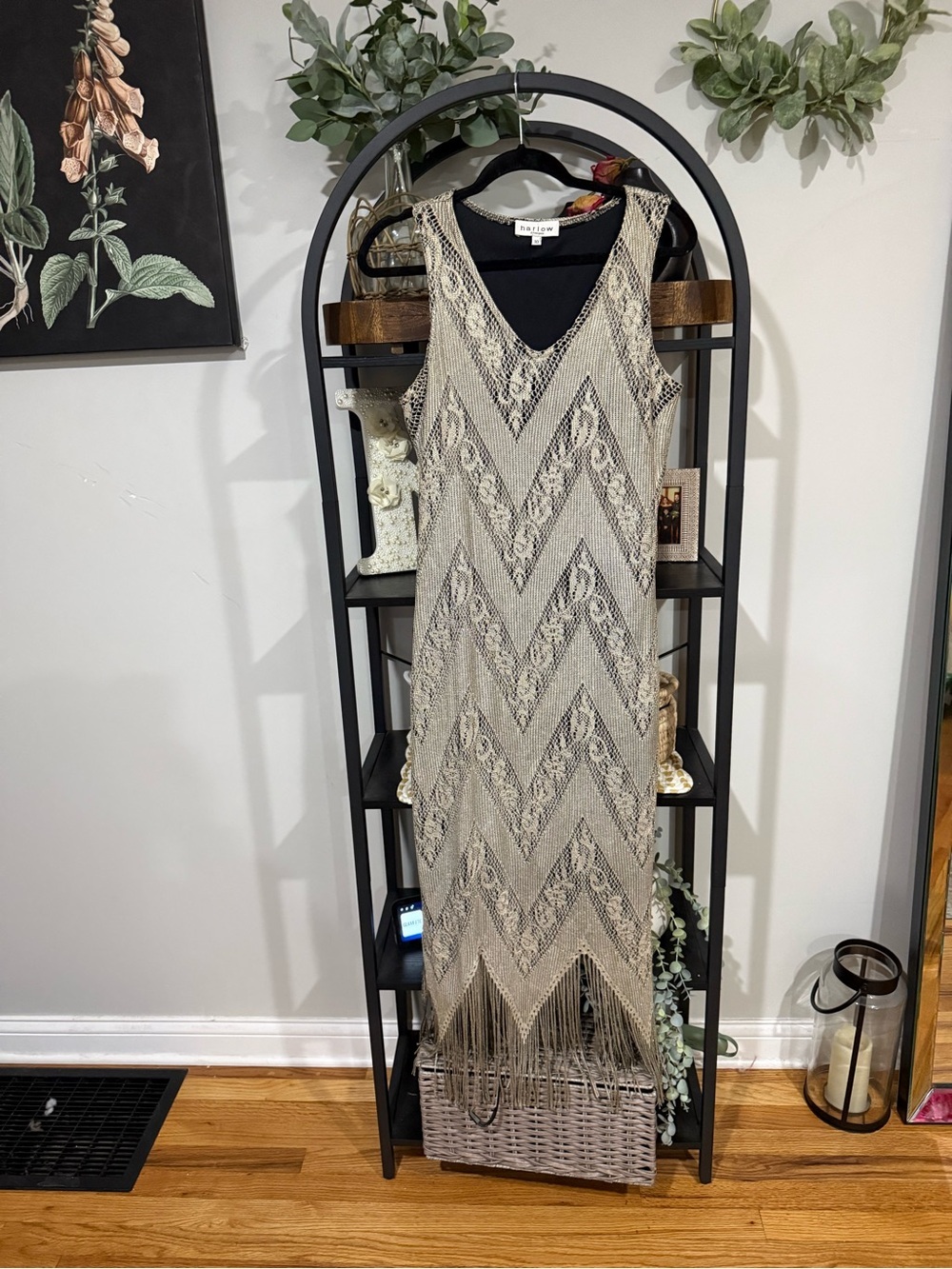 Harlow Dresses Metallic Fringe Knit Dress | Size 10